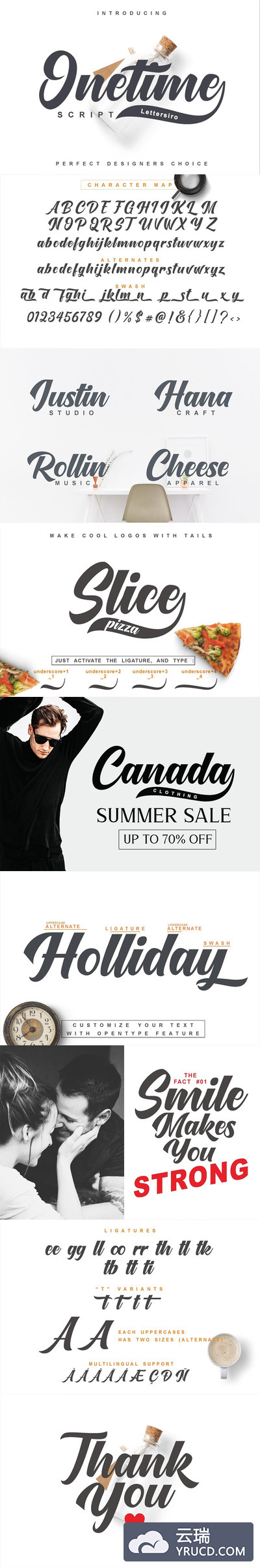 优雅时尚的英文数字字体