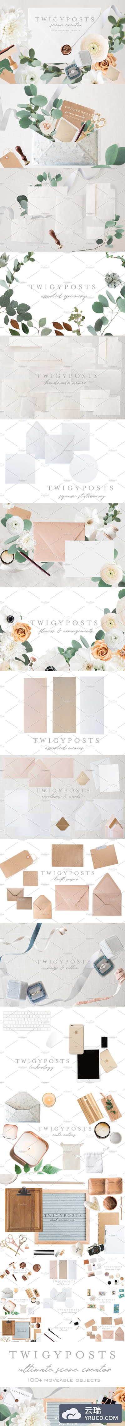 文具主题可编辑场景模板 Movable Scenes | Stationery Mockups