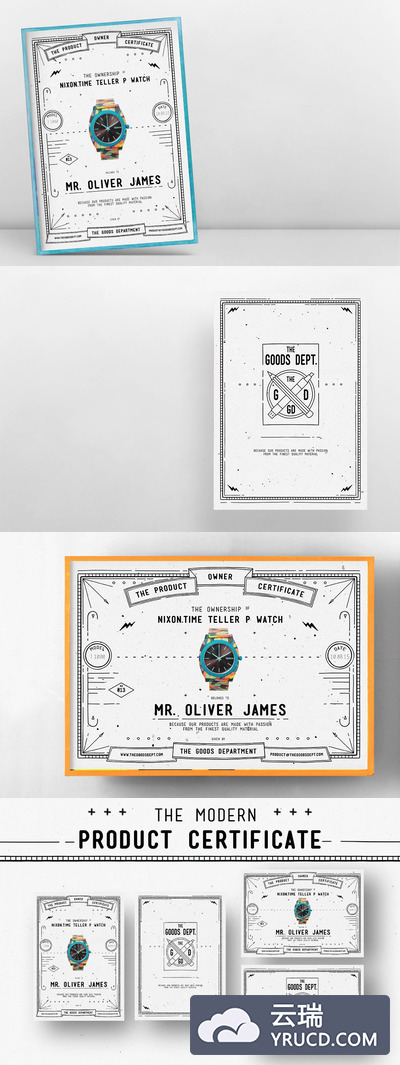 时尚高端现代的产品证书海报传单DM设计模板