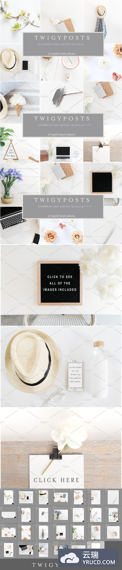 夏日风办公场景照片包  Summertime Artist Stock Photo Bundle