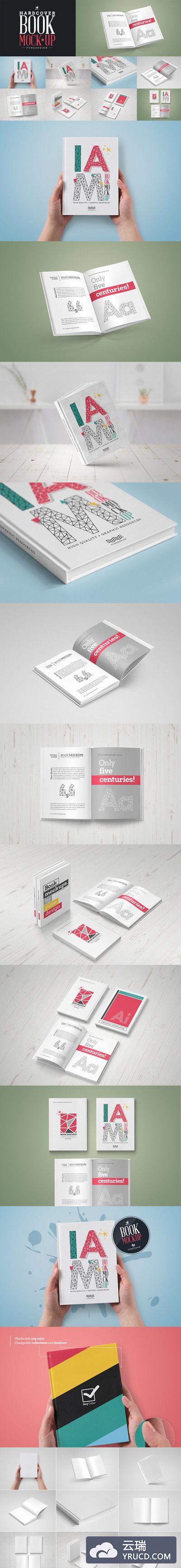 精装书设计展示样机 Book Mock-Up Set / Hardcover Edition