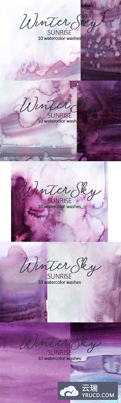 紫色水彩画 Purple Watercolor Washes