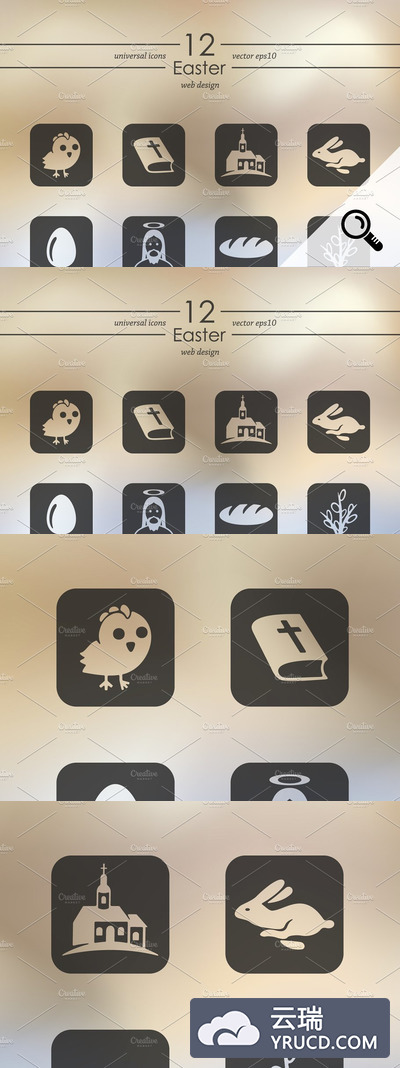 12枚精致复活节图标 12 EASTER icons