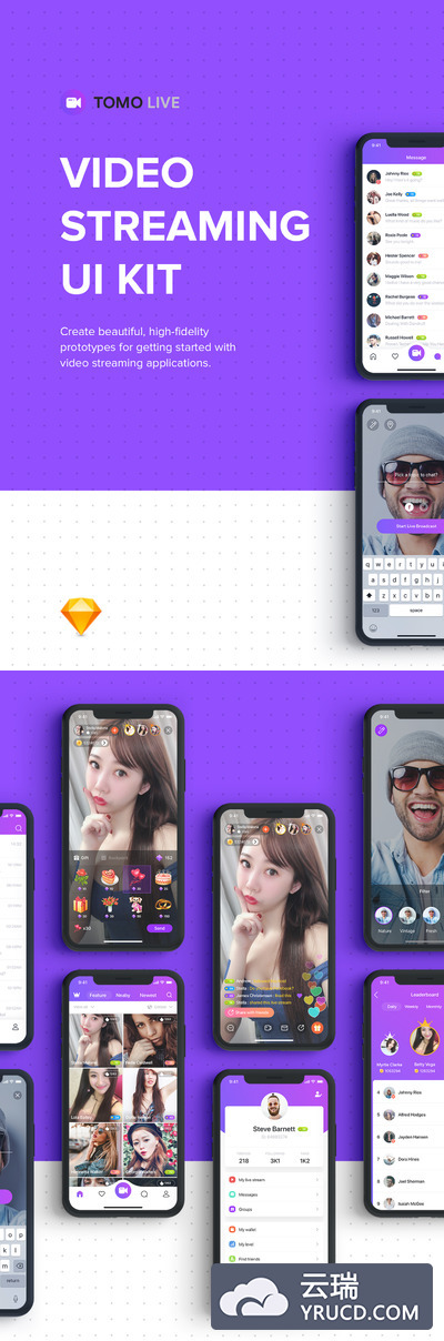 直播视频App页面分享[sketch]