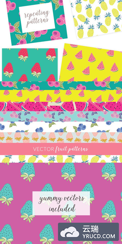矢量水果素材图形 Vector Fruit Patterns