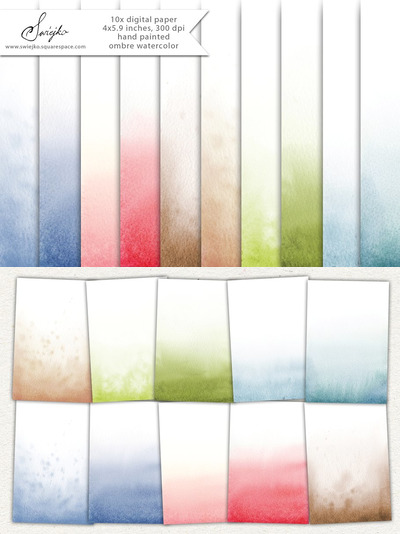 简单的渐变背景纹理素材 Ombre Watercolor Paper