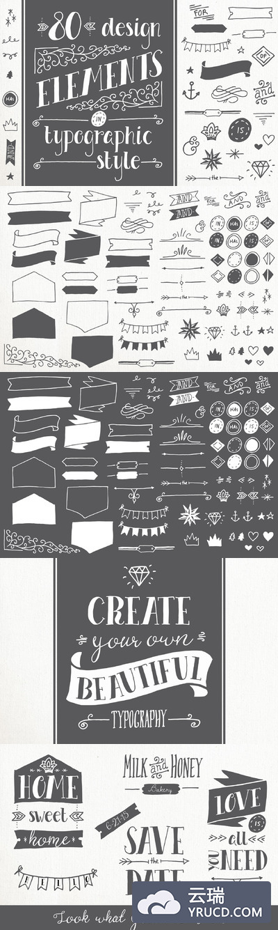 经典的80个字体排版元素 80 Typography Elements