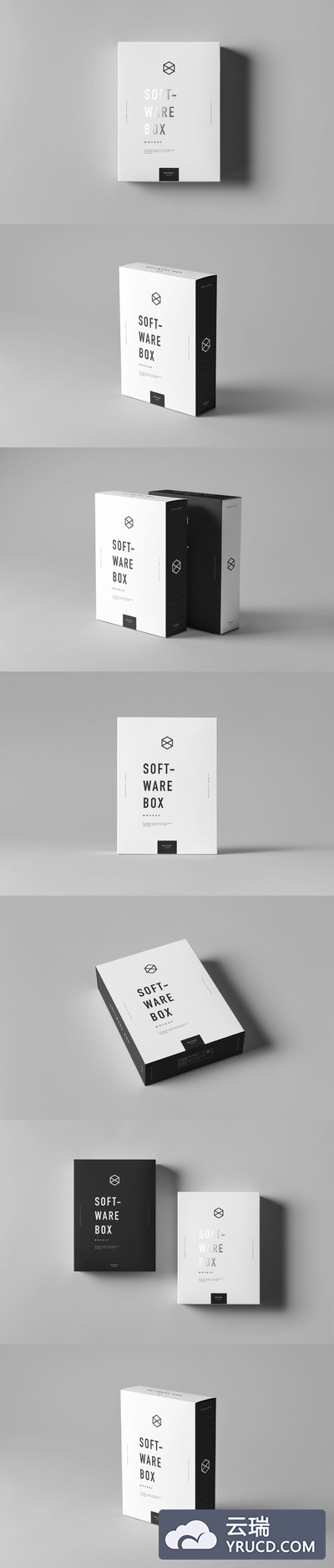 高品质的时尚软件包装VI样机展示模型mockups