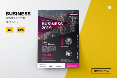 高端时尚的商务商业质感海报传单DM矢量模板