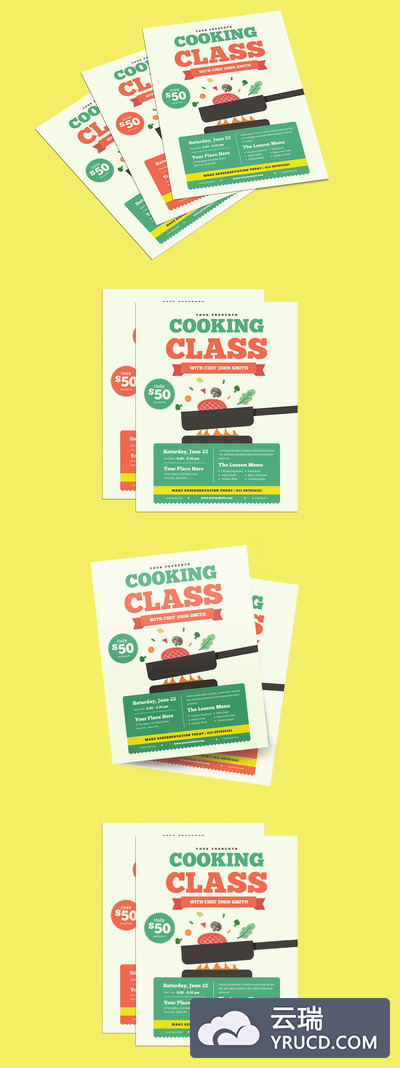 简约时尚的烹饪烧烤BBQ海报传单DM设计模板