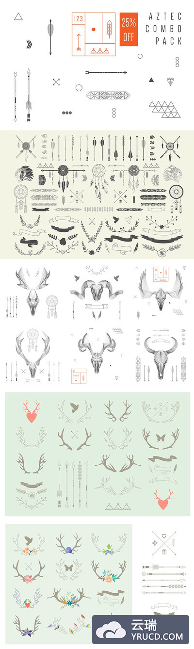 箭图形素材包 Aztec Combo Pack