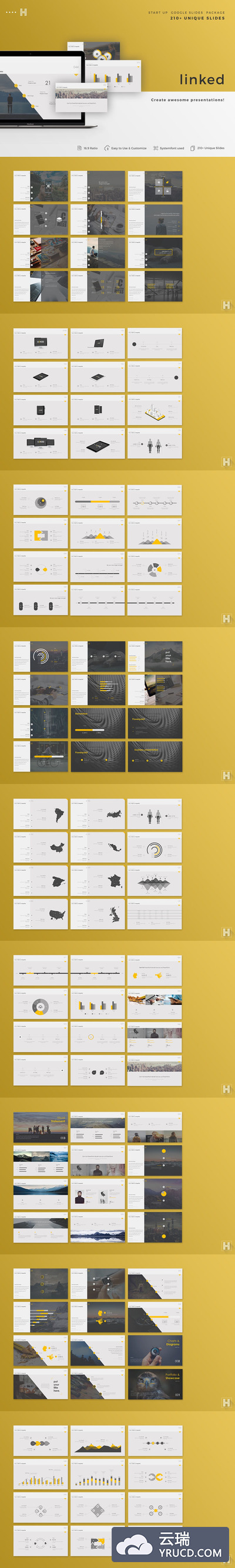 时尚严谨高端大气的Google powerpoint幻灯片演示模版（pptx）