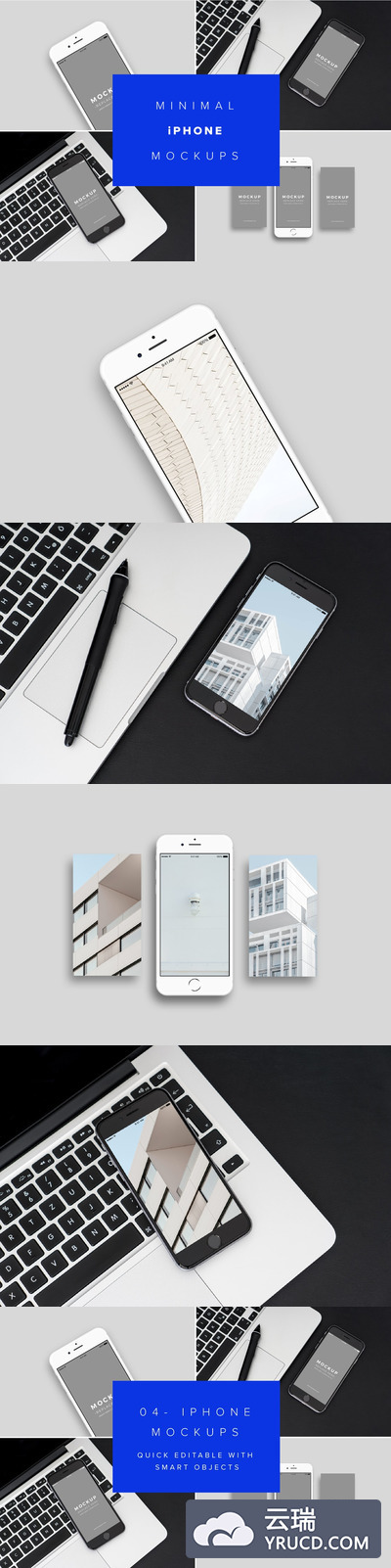 iPhone手机APP设计展示模型 iPhone Mockups Minimal Version