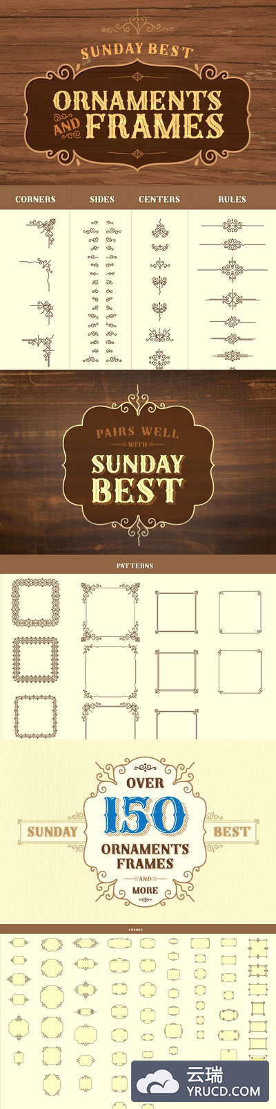 有趣的装饰画框素材 Sunday Best Ornaments and Frames