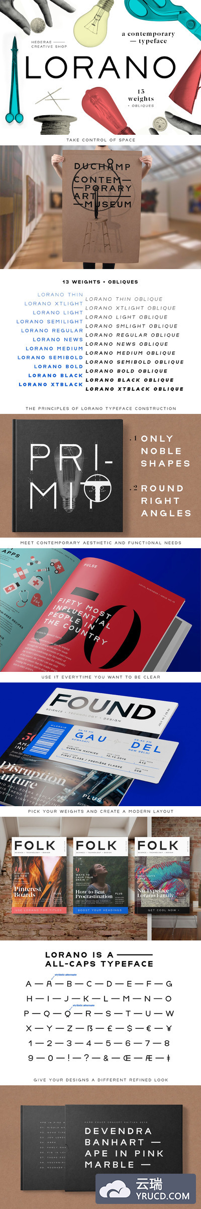 理性主义和极简主义启发的现代时尚英文字体