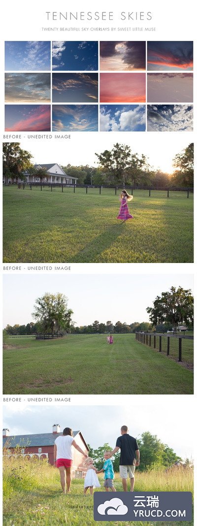 多彩的天空素材 Tennesee Skies - Sky Overlays[JPG]