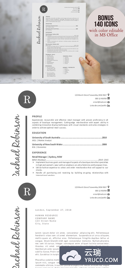 简单的Word简历模板 Simple resume for MS Word