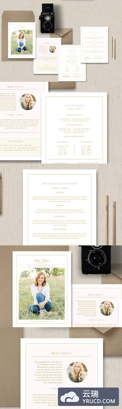 高级摄影师画册杂志模板 Senior Photographer 4 Page Magazine