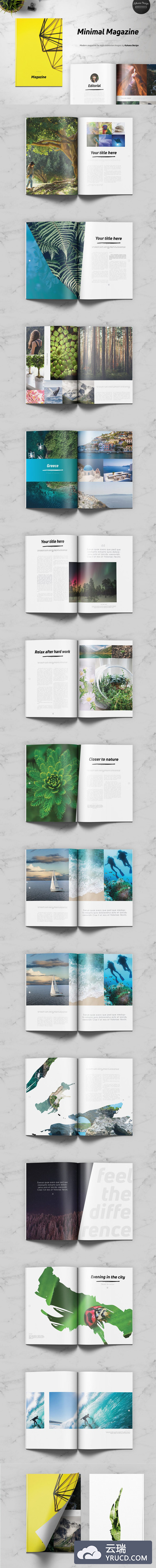 通用的极简主义画册杂志模板 Minimal Universal Magazine