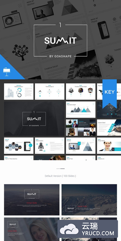 方便企业使用的创业商业计划书PPT模板 Summit Keynote Presentation Template
