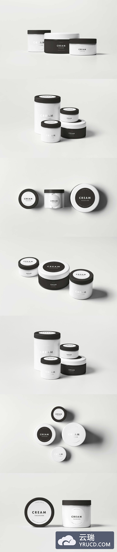 高品质的高端化妆品VI样机展示模型mockups