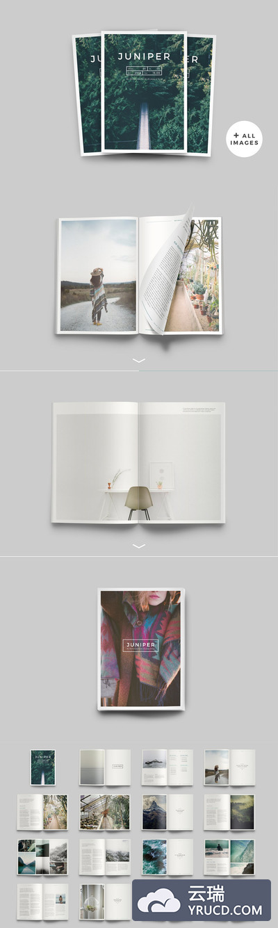 文艺范十足的杂志画册模板 J U N I P E R  Magazine / Portfolio
