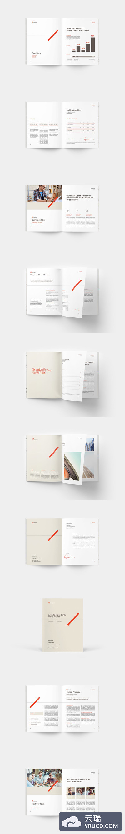 时尚高端简约的高级楼书画册品牌手册杂志设计模板