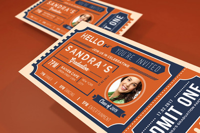 高端时尚复古风格的邀请函邀请卡门票设计模板