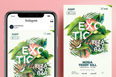 高品质的时尚手绘盛夏夏季summer打折促销海报banner传单DM设计模板