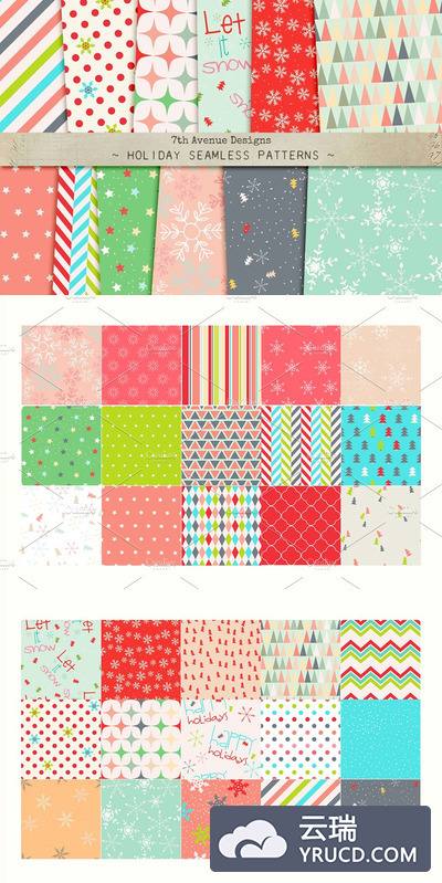 节日背景纹理素材 Holidays Seamless Patterns