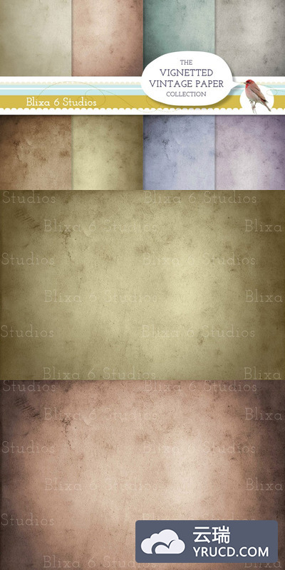 晕映复古的背景纹理素材 Vintage Paper Vignetted Backgrounds