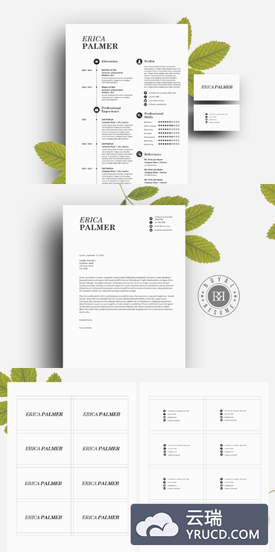 好用的简历包与名片 Docx resume pack with business card