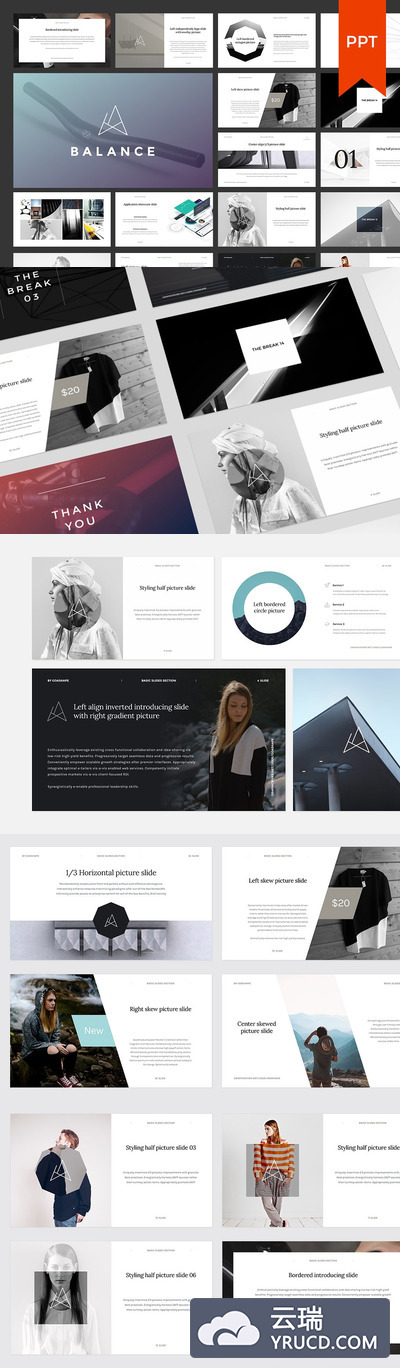 现代时尚的PPT模板 BALANCE PowerPoint Presentation