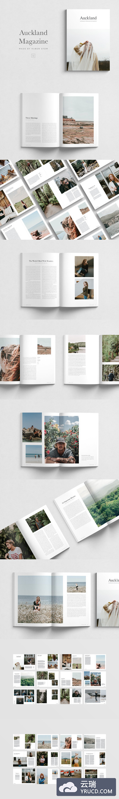 优雅简约的画册杂志模板 Auckland Magazine Template
