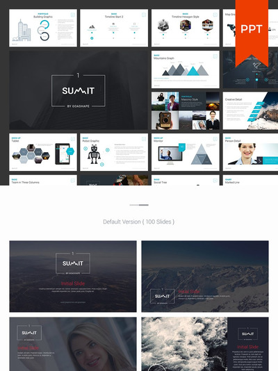 简约的黑白风格商业计划PPT模板素材 Summit PowerPoint Presentation