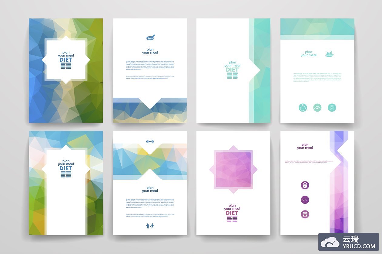 餐饮画册小册子模板 Diet brochures
