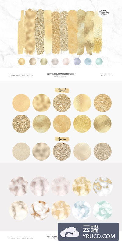 金箔和大理石闪光背景纹理素材 Glitter, Foil & Marble Textures