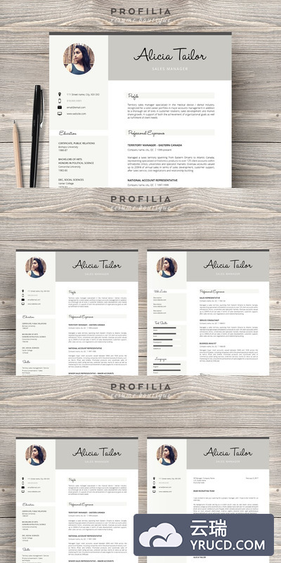 排版一流的Word简历模板 Word Resume & Cover letter Template