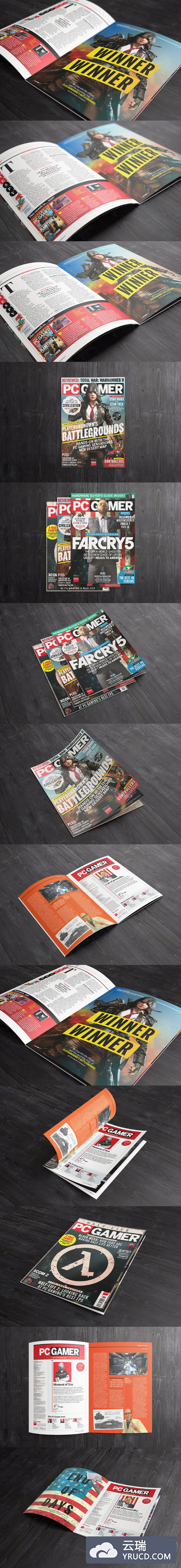 A5尺寸的杂志画册设计展示样机模型 A5 Magazine Mockups v.3