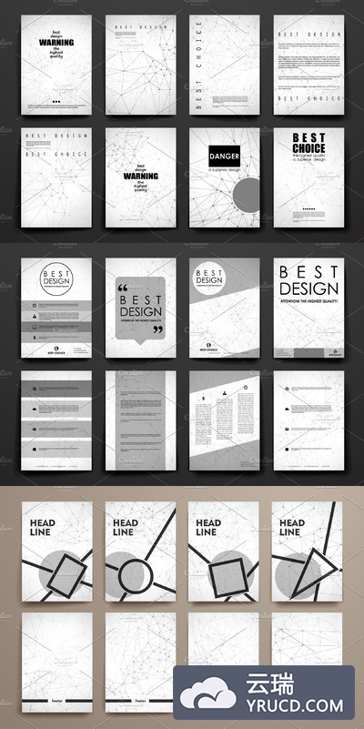 大数据元素的画册模板 Molecular brochures