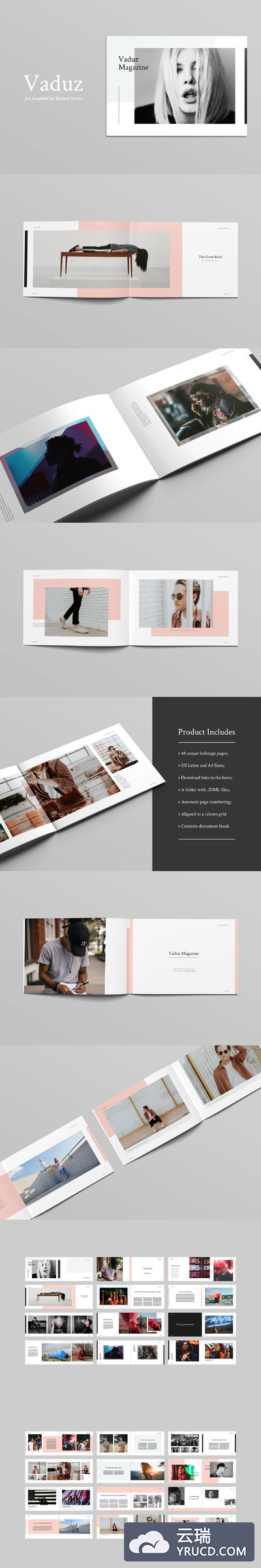 宽版个性的时尚画册模板 Vaduz Magazine Template