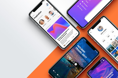 适用于iPhone X的APP样机展示模型mockups演示模板