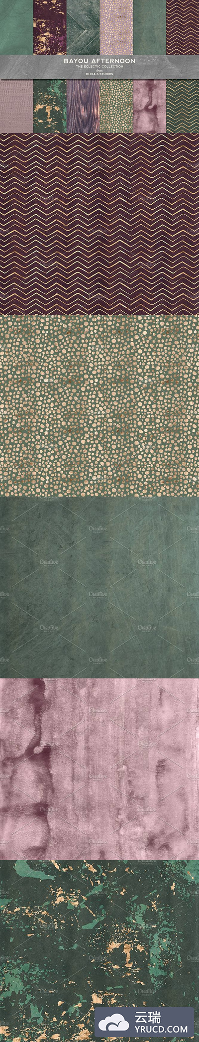 金箔水彩背景纹理素材 Bayou Afternoon Gold & Watercolors