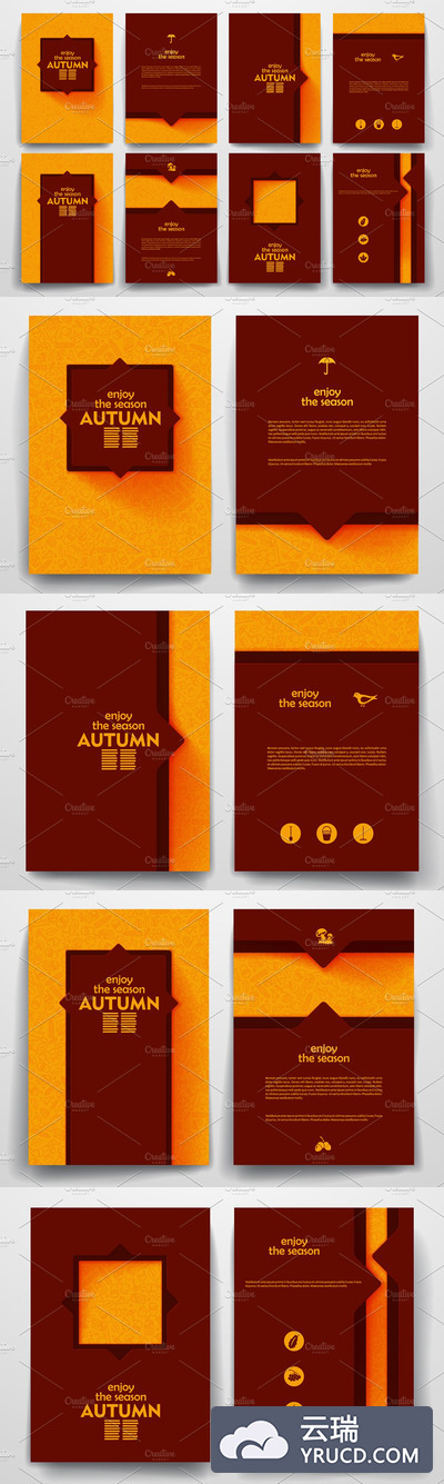 秋季风格的画册模板 Autumn brochures