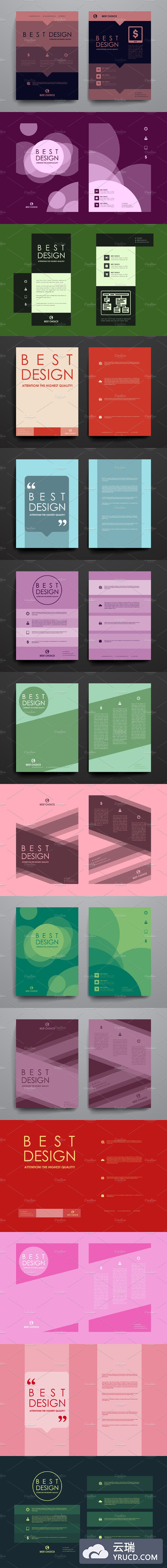 漂亮抽象经典的画册模板 Set of Beautiful Brochures