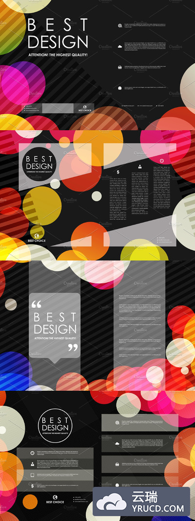 抽象多彩的画册模板 Set of Abstract Brochures