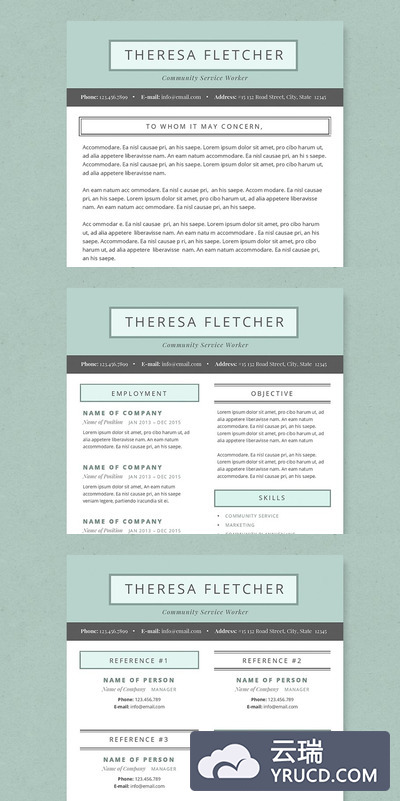 经典的简历模板 Chic Resume Template Package