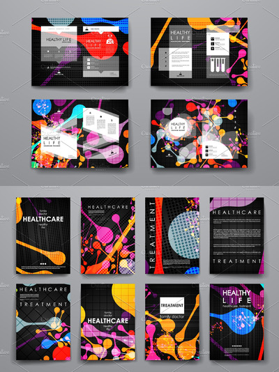 健康系列画册模板 Healthcare Brochures templates