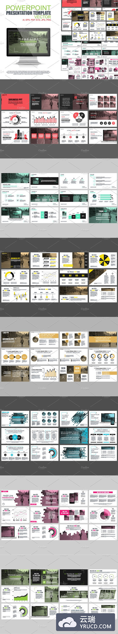 多功能工作汇报PPT模板 Powerpoint Presentation Templates