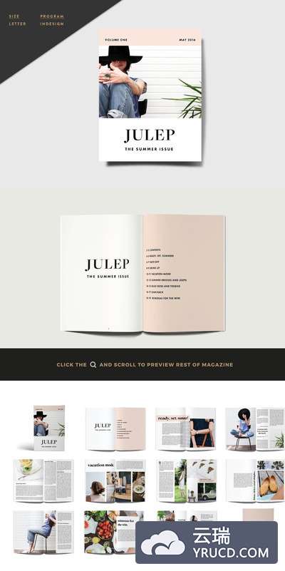 简约个性的杂志设计模板 Magazine Template - Julep